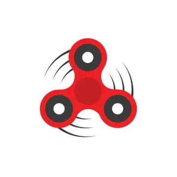 Fidget Spinner - 3 pronged hand toy spun by the center Stock Illustration