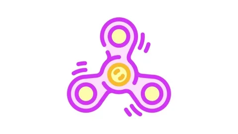 Fidget spinner fidget toy color icon animation Stock Footage 327266364