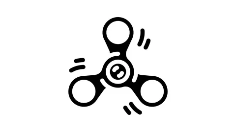 Fidget spinner fidget toy glyph icon animation Stock Footage 326742534
