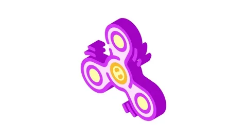 Fidget spinner fidget toy isometric icon animation Stock Footage 327289279