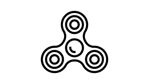 Fidget spinner fidget toy line icon animation Stock Footage 326131232