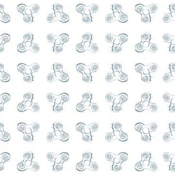 Fidget spinner hand drawing illustration and lettering calligraphy seamless Illustrazione stock