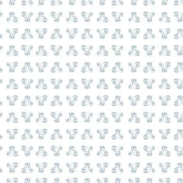 Fidget spinner hand drawing illustration seamless pattern Stock Illustration