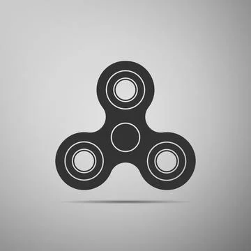 Fidget spinner icon isolated on grey background. Stress relieving toy. Trendy Stockillustratie