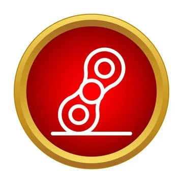 Fidget spinner icon on red button with golden border Stock Illustration