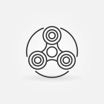 Fidget spinner outline icon Stock Illustration