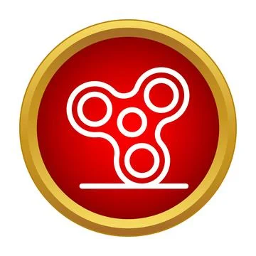 Fidget spinner outline icon on red circle Stock Illustration