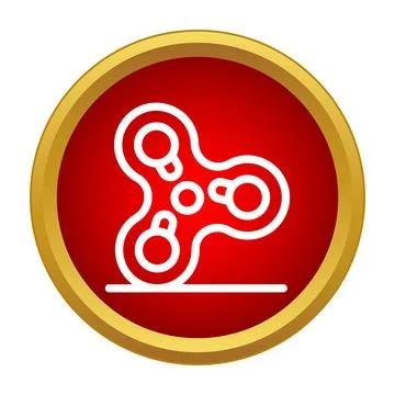 Fidget spinner toy outline icon on red button Stock Illustration