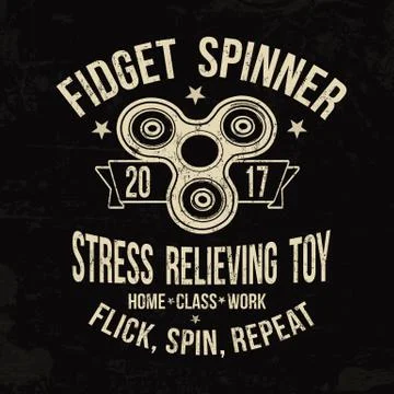 Fidget spinner typography for t-shirt print Stock Illustration