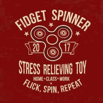 Fidget spinner typography for t-shirt print Stock Illustration