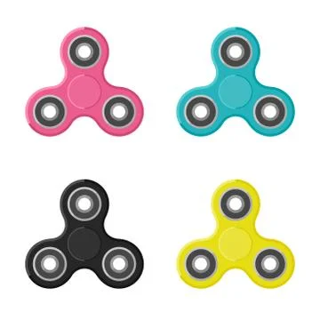 Fidget spinners in flat style Stock Illustration