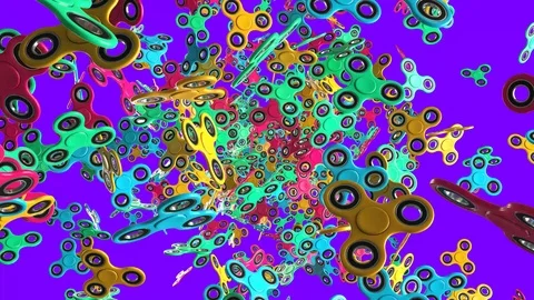 Fidget Spinners in a Seamless Loop with Background Stockbeeldmateriaal 106654434