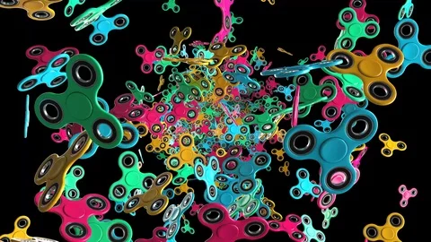 Fidget Spinners in a Seamless Loop with No Background Stockbeeldmateriaal 106654491