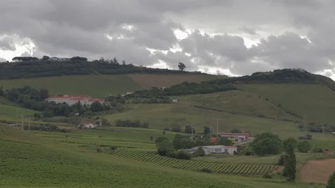 Fiel with a Mountain Stock Footage 92767426