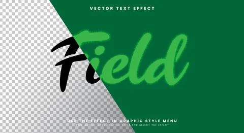 Field 3d style editable text effect Template Stock Illustration