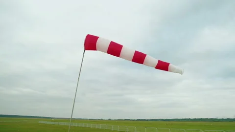 Field Airfield. Determining Force and Direction of Wind. Small Aviation. Weather Stock Footage 196202722