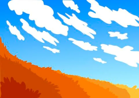 Field and clouds Stock Illustration