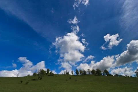 Field and clouds Stock Photos