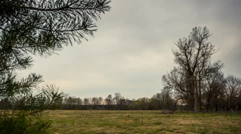 Field and clouds. Timelapse. Stock Footage 22992841