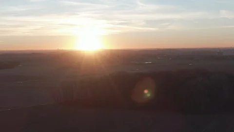 Field and forest at sunset Video stock 108657020