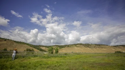 Field and sky, panorama Stock Footage 104884918