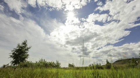 Field and sky, panorama Stock Footage 104886036