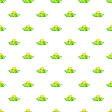 Field and sun pattern, cartoon style Stock Illustration