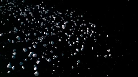 Field of asteroids drifting in deep space Stock Footage 310586890