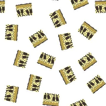 Field barley yellow vector seamless pattern Stock-Illustration