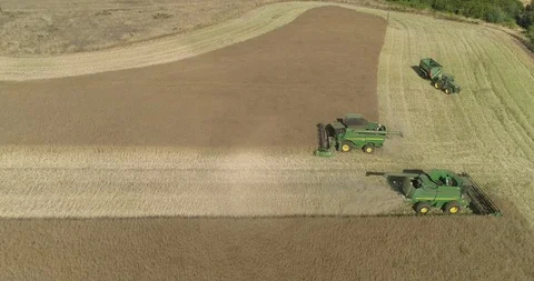 Field being harvested 스톡 동영상 124855709