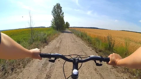 Field bike action camera Stock Footage 89684634