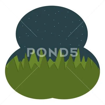 Field camp grass night scene Stock Illustration
