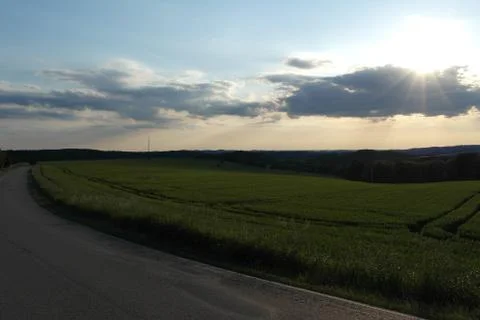 Field with clouds 写真素材