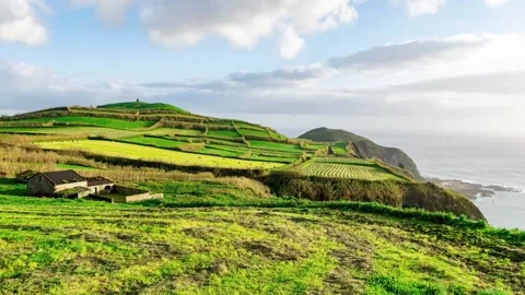 Field with clouds Timelapse 動画素材 197481334
