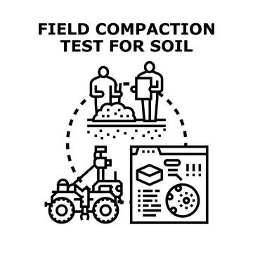 Field compaction test for soil analysis concept Stock Illustration