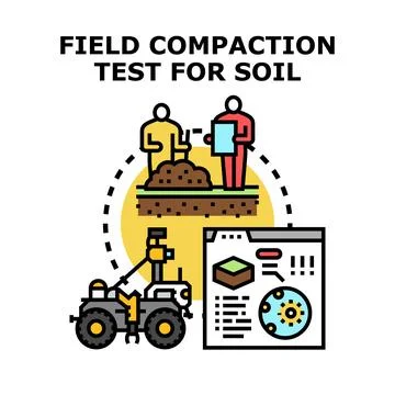 Field compaction test for soil analysis concept Stockillustratie