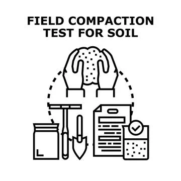 Field compaction testing soil quality and engineering properties Stock Illustration