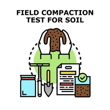 Field compaction testing soil quality and engineering properties Illustrazione stock