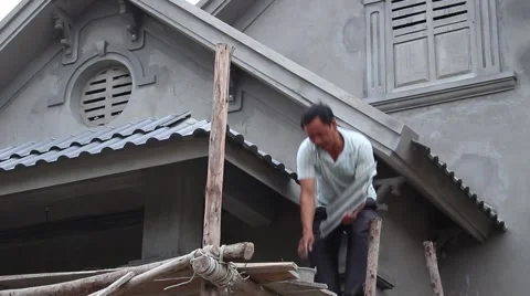 In the field of construction, construction worker Stock Footage 46458300