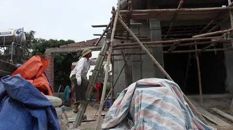 In the field of construction, construction worker Stock Footage 46458352