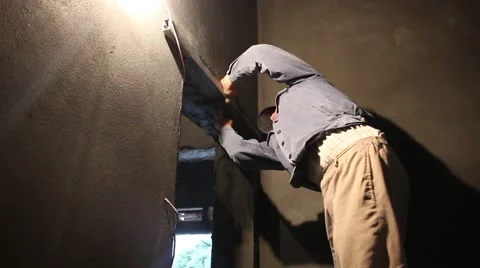 In the field of construction, construction worker Stock Footage 46458667