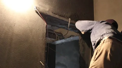 In the field of construction, construction worker Stock Footage 46459193