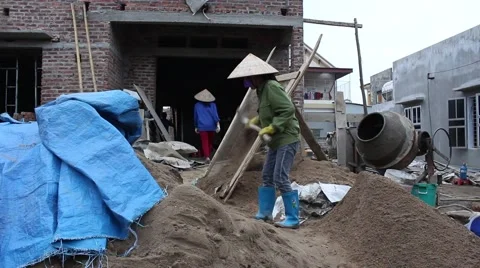 In the field of construction, construction worker Stock Footage 46459429