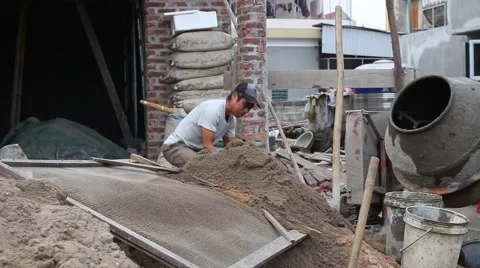 In the field of construction, construction worker Stock Footage 46459777