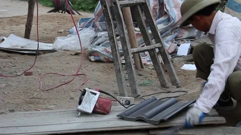 In the field of construction, construction worker Stock Footage 46460504