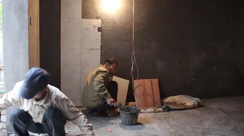 In the field of construction, construction worker Stock Footage 46460605