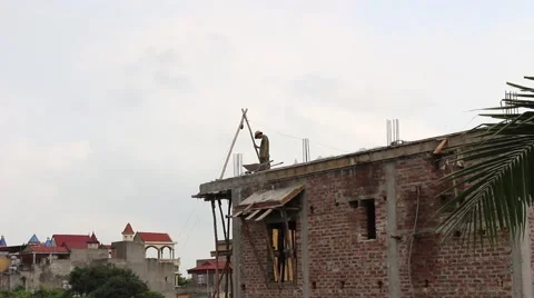 In the field of construction, construction worker Stock Footage 52373518