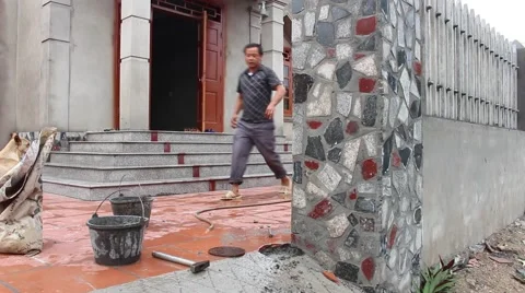 In the field of construction, construction worker Stock Footage 52373849