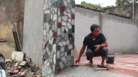 In the field of construction, construction worker Stock Footage 52375824