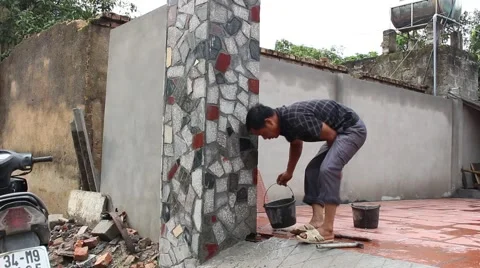 In the field of construction, construction worker Stock Footage 52375949